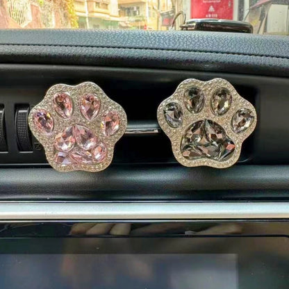 Diamond Cat Paw Car Air Freshener Clip | Stylish Pet Lover Car Accessory