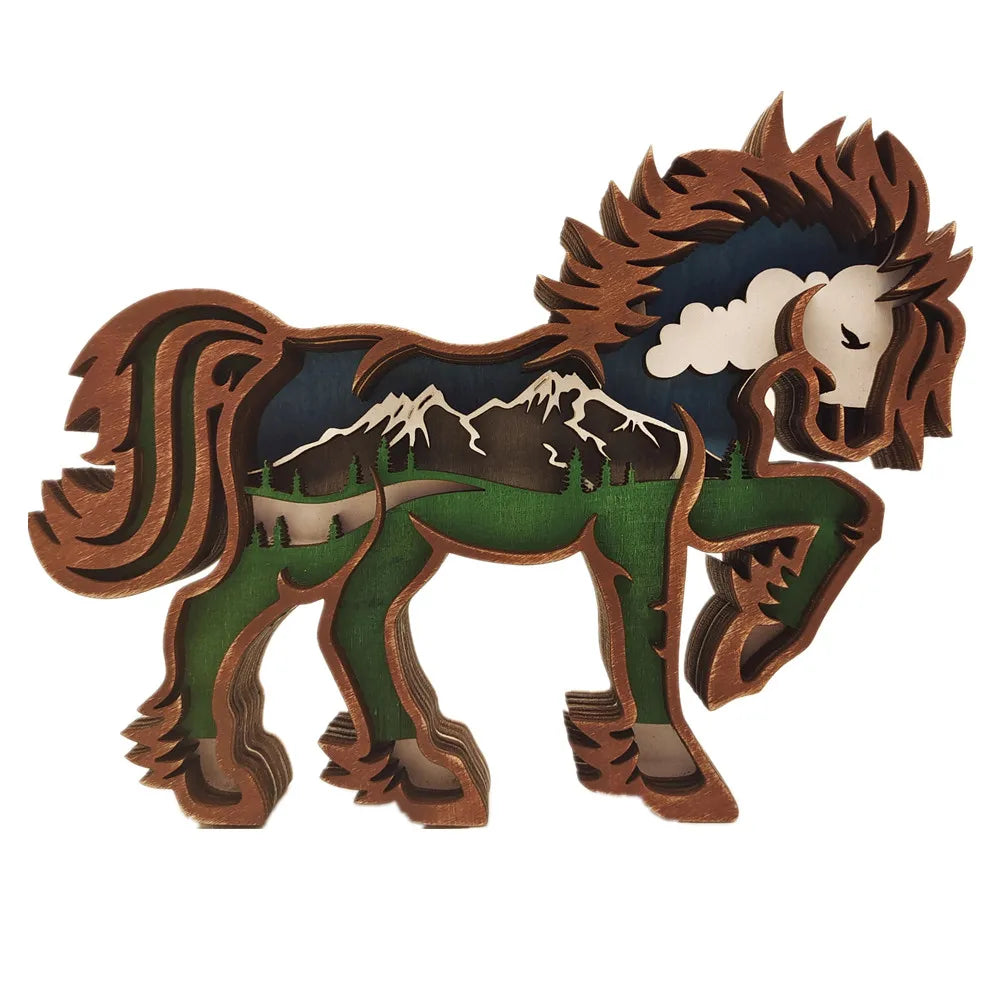 Wolf Totem Wooden Hollow Ornament