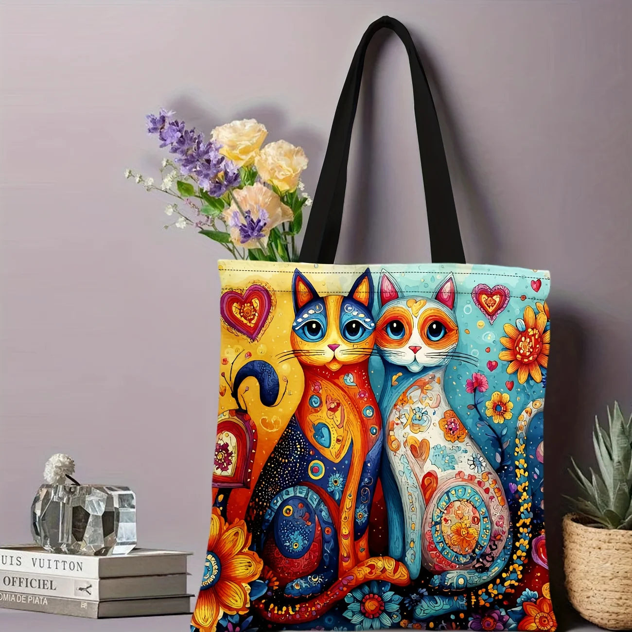 Multicolour Cat Large Capacity Tote Bag
