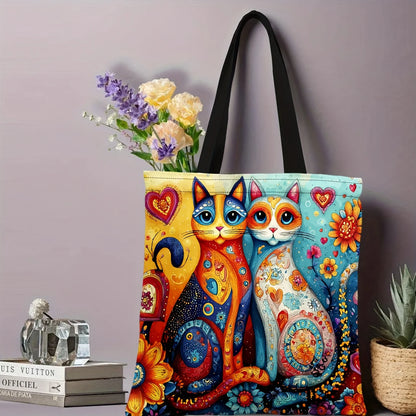 Multicolour Cat Large Capacity Tote Bag