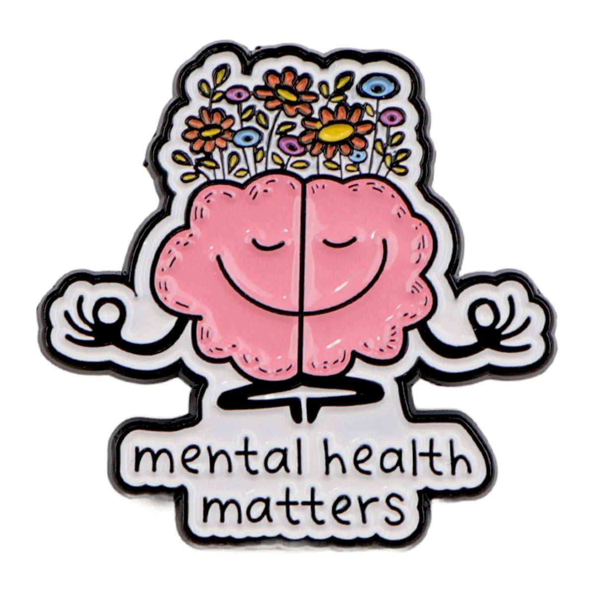 Mental Health Matters Brain Enamel Pin – Inspirational Awareness Lapel Brooch for Clothes, Backpacks, and Accessories
