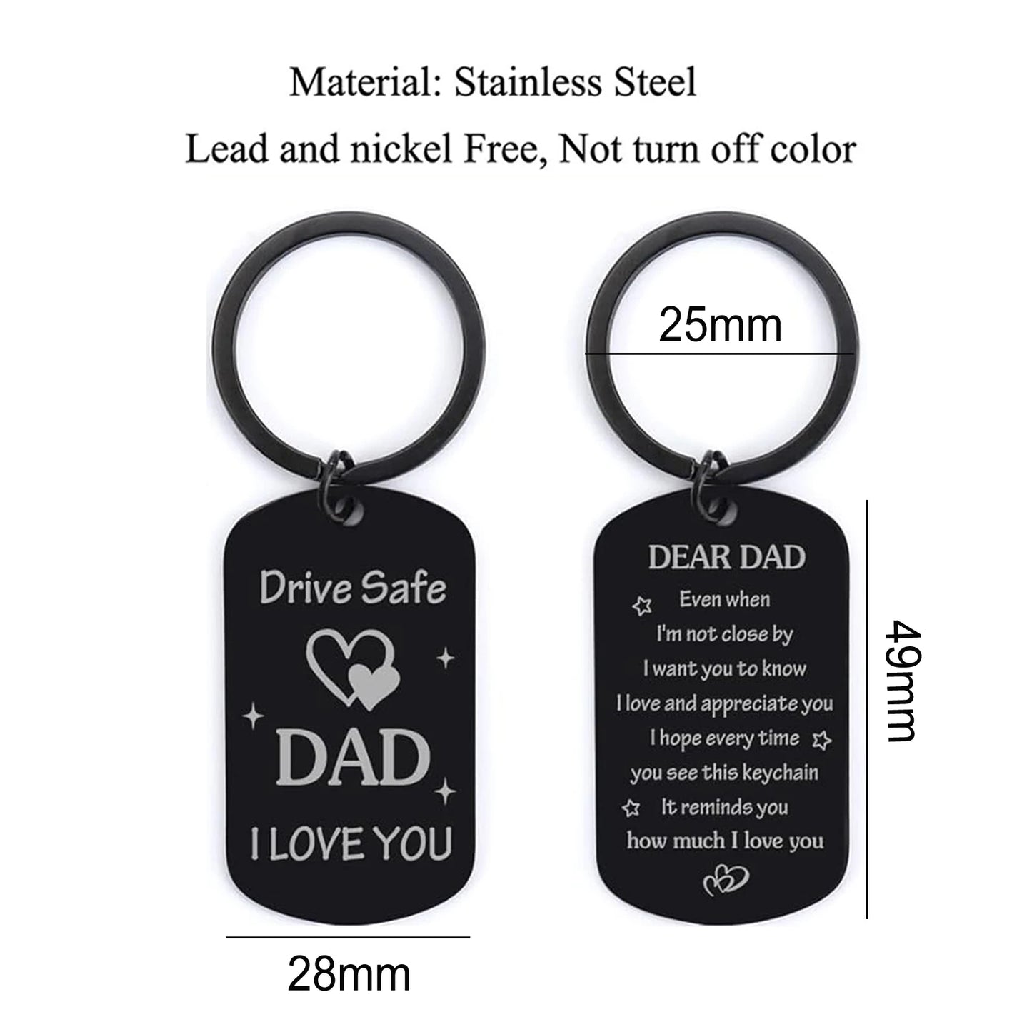 Dad Gift - Drive Safe Keychain