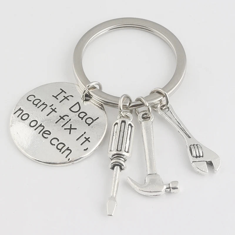 If Dad Can’t Fix It No One Can Keychain – Father’s Day Gift for Men, Funny Hand Tools Pendant