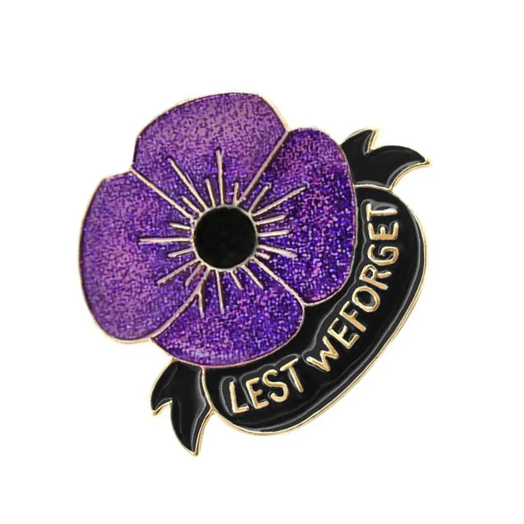 Purple Poppy Honouring Brooch
