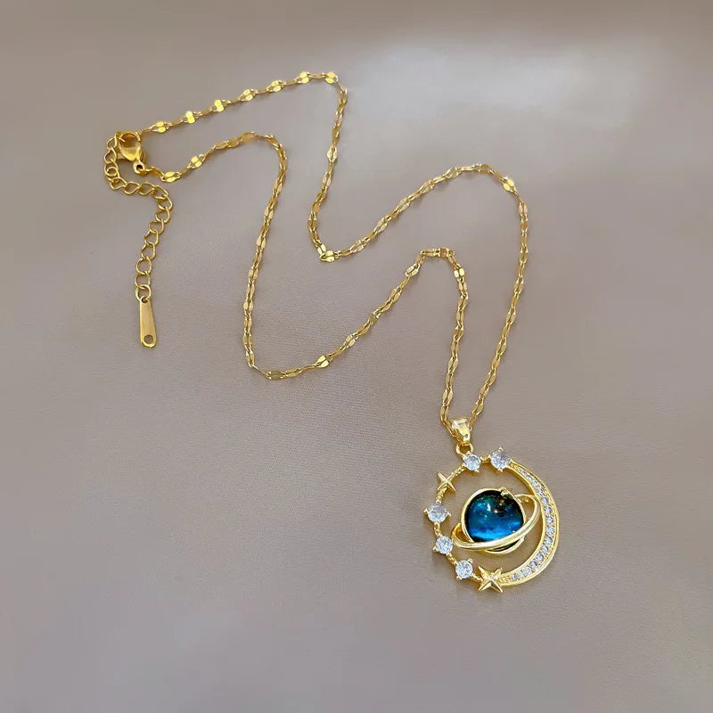 Celestial Moon & Star Pendant Necklace