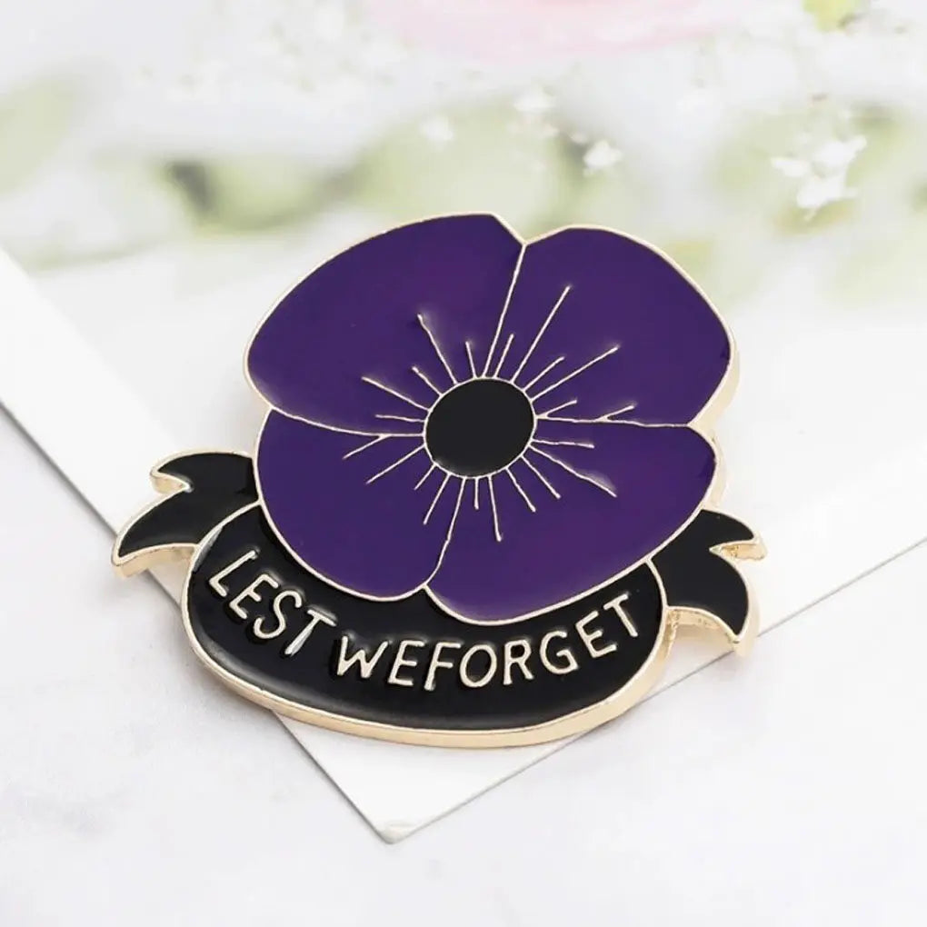Purple Poppy Honouring Brooch