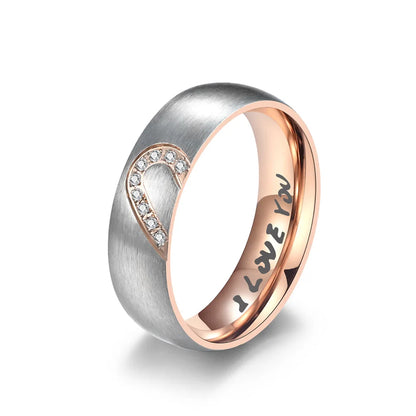 Heart Stainless Steel Couple Rings