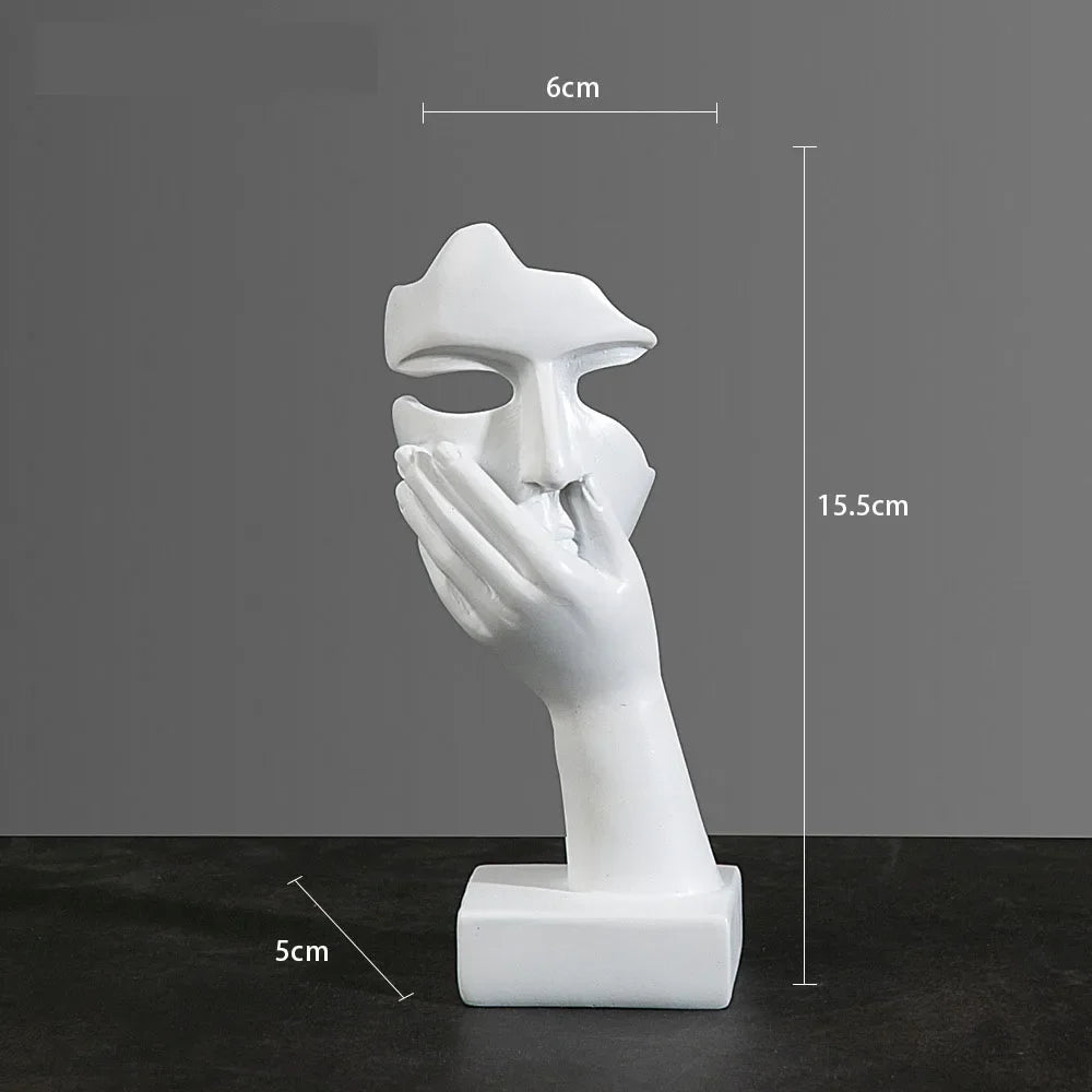 Resin Abstract Mask Face Statue Modern European Art Home Decor Figurine
