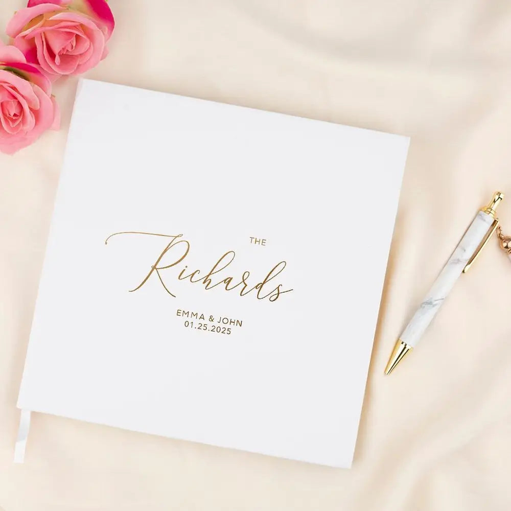 Personalized Wedding Guest Book | Custom Couple Names, City & Date Keepsake