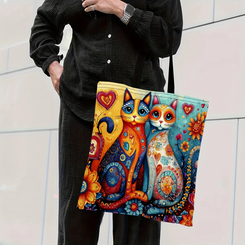 Multicolour Cat Large Capacity Tote Bag