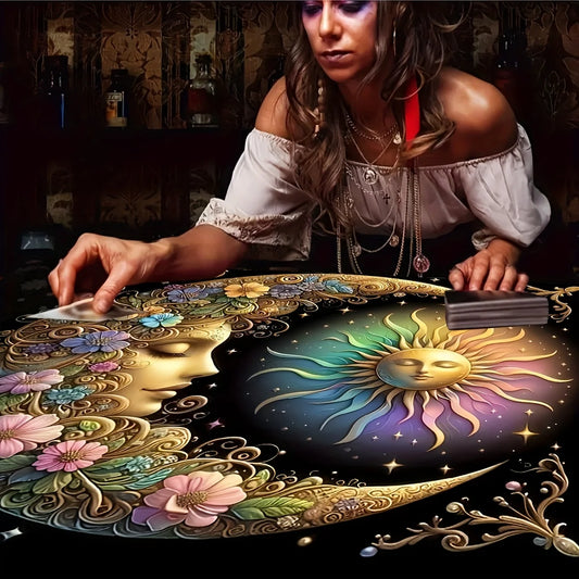 1pc Elegant Sun and Moon Mandala Table Cover