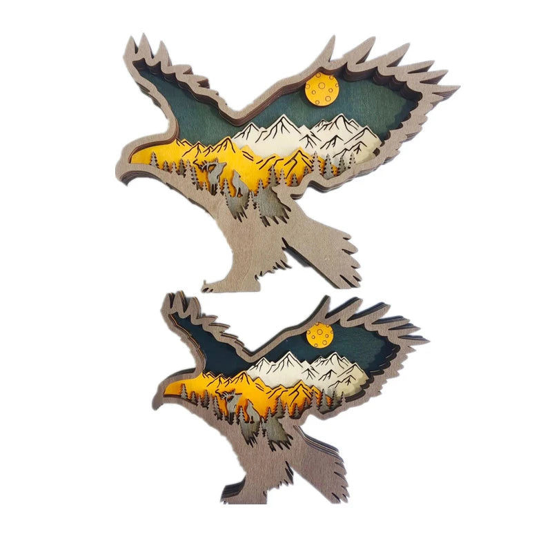 Wolf Totem Wooden Hollow Ornament