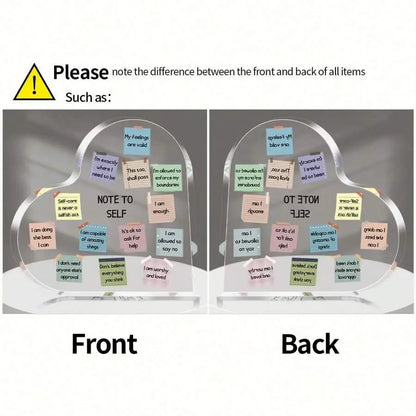 Acrylic Heart Sign 4x4 Modern Mindfulness Decor for Home Therapy and Office