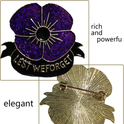 Purple Poppy Honouring Brooch
