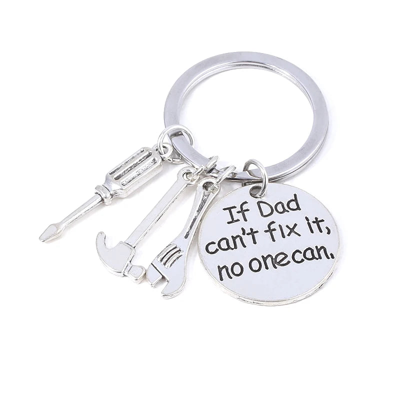 If Dad Can’t Fix It No One Can Keychain – Father’s Day Gift for Men, Funny Hand Tools Pendant