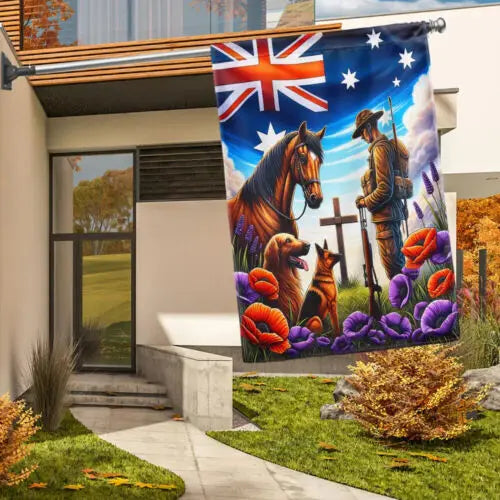Anzac Day Animals in War Purple Poppy