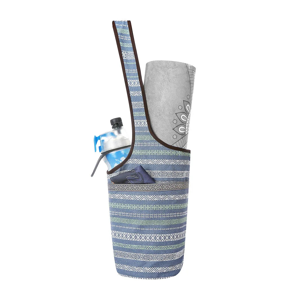 Large Capacity Yoga Mat Bag for Women Canvas Gym Tote Fitness Travel Shoulder Bag