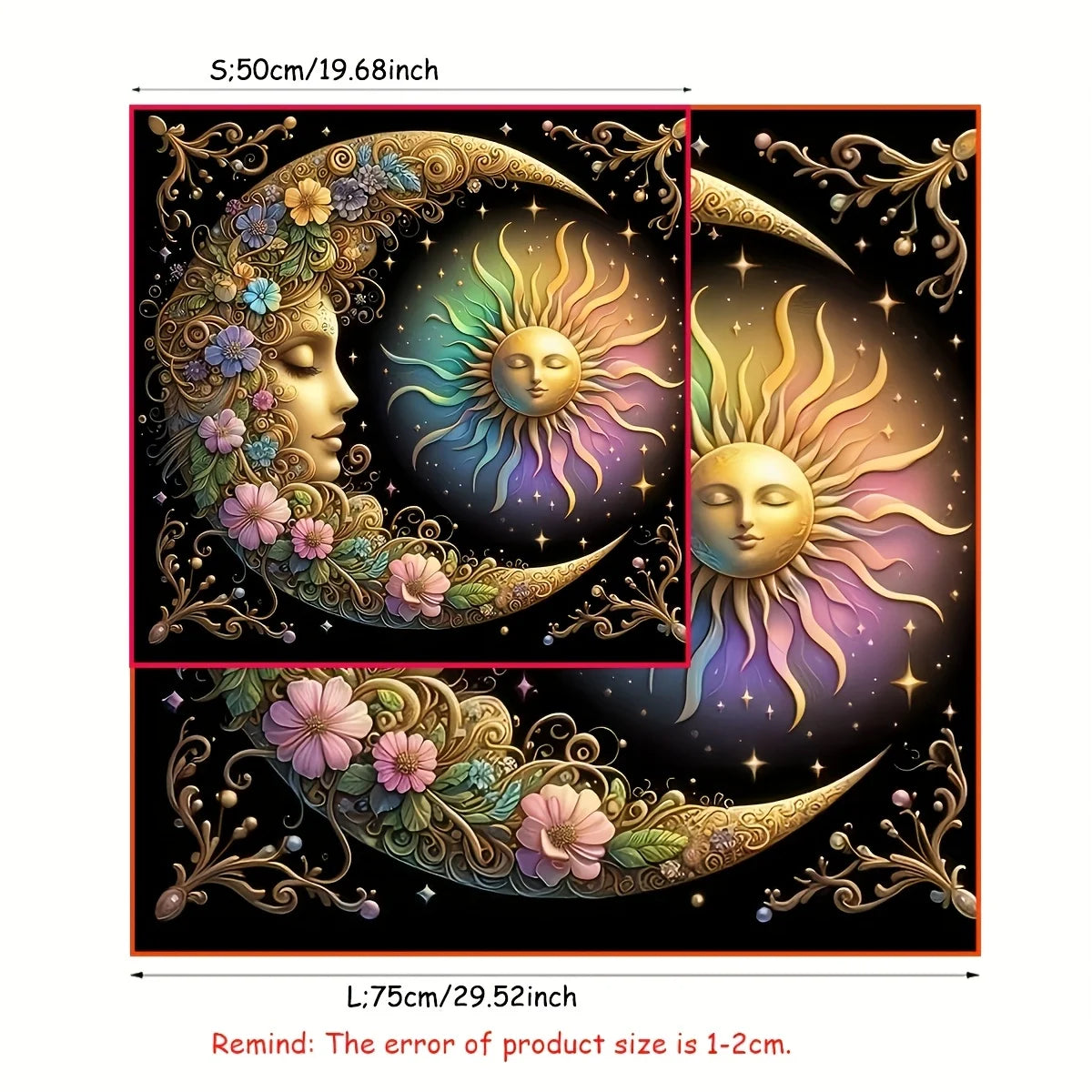 1pc Elegant Sun and Moon Mandala Table Cover