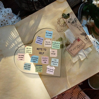 Acrylic Heart Sign 4x4 Modern Mindfulness Decor for Home Therapy and Office