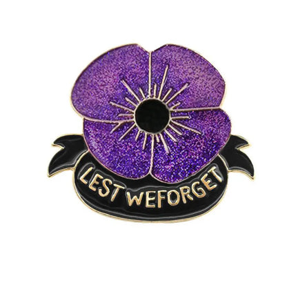 Purple Poppy Honouring Brooch