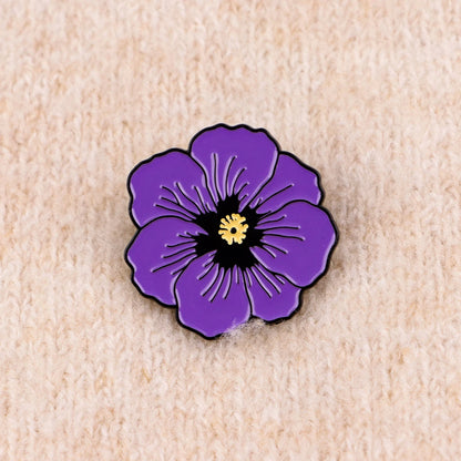 Purple Poppy Enamel Pin Brooch