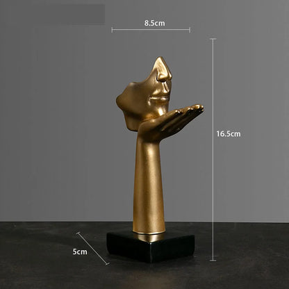 Resin Abstract Mask Face Statue Modern European Art Home Decor Figurine