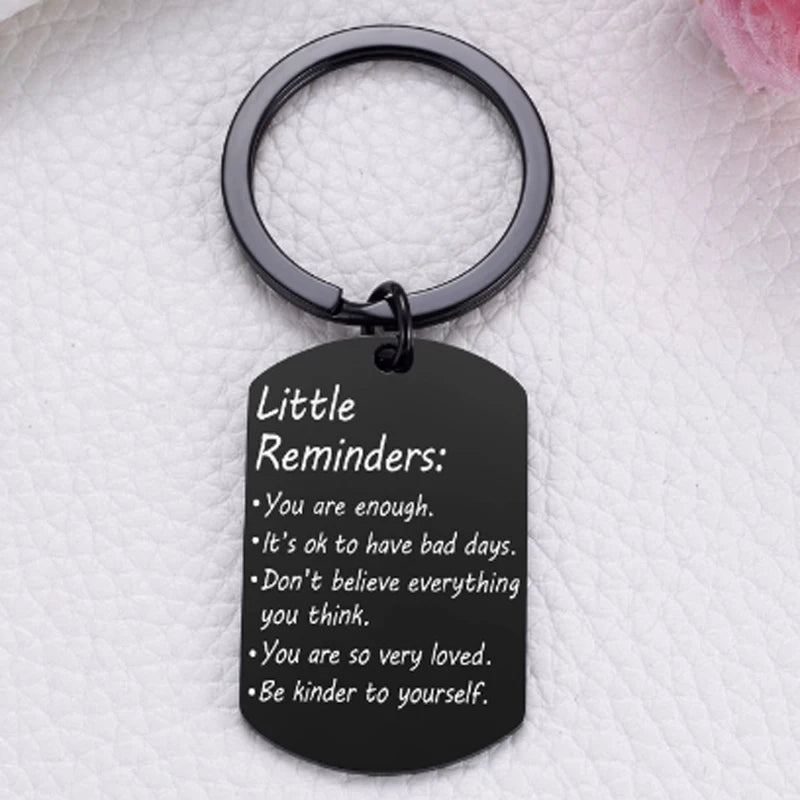 Little Reminders Keychain, Mental Health Gift, You Are Enough Key, Daily Affirmation Inspiration Uplifting Quotes, Self Love