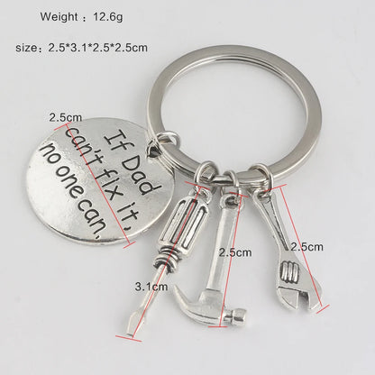 If Dad Can’t Fix It No One Can Keychain – Father’s Day Gift for Men, Funny Hand Tools Pendant