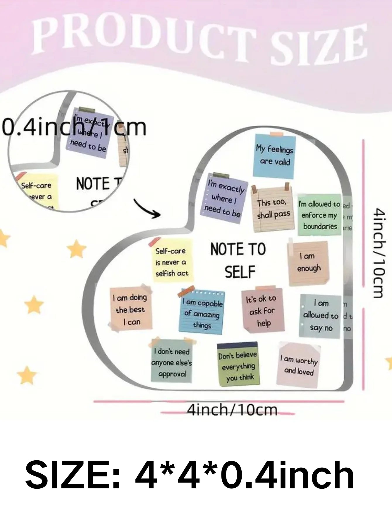 Acrylic Heart Sign 4x4 Modern Mindfulness Decor for Home Therapy and Office