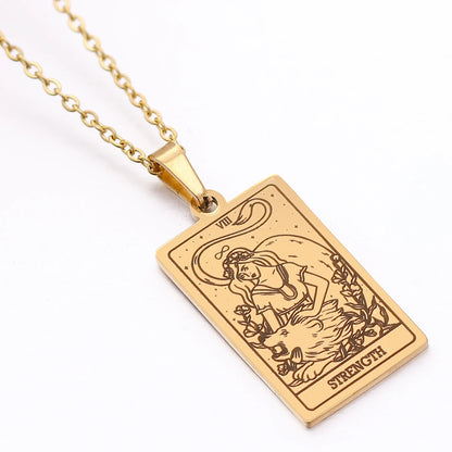 Tarot Card Necklace Stainless Steel