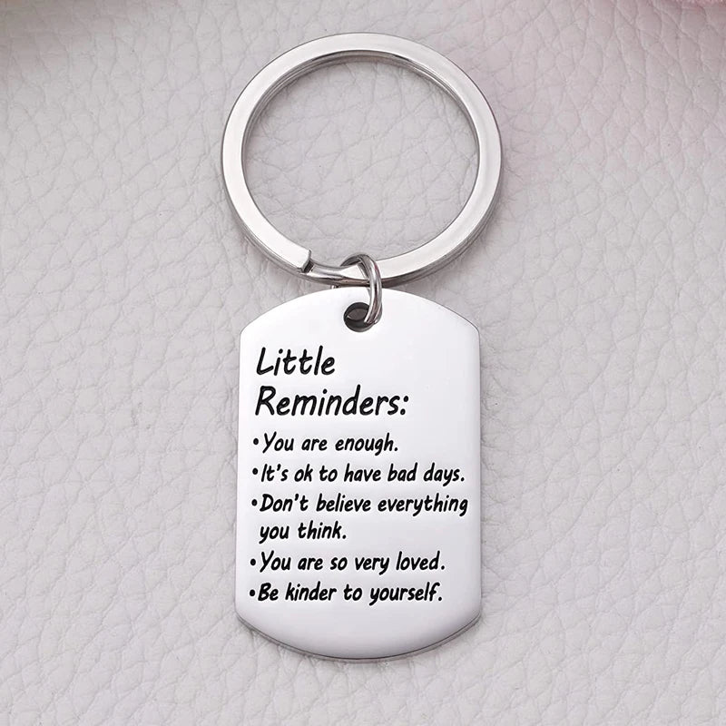 Little Reminders Keychain, Mental Health Gift, You Are Enough Key, Daily Affirmation Inspiration Uplifting Quotes, Self Love