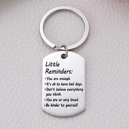 Little Reminders Keychain, Mental Health Gift, You Are Enough Key, Daily Affirmation Inspiration Uplifting Quotes, Self Love