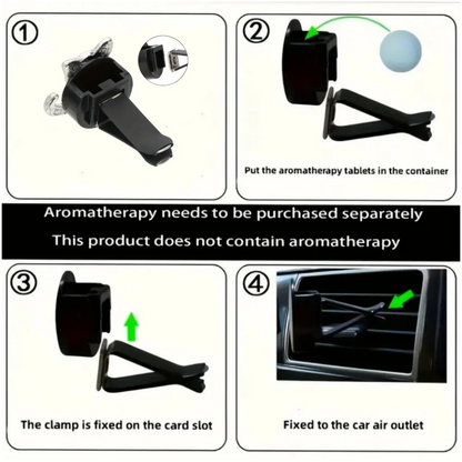 Diamond Cat Paw Car Air Freshener Clip | Stylish Pet Lover Car Accessory