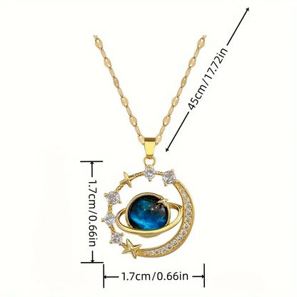 Celestial Moon & Star Pendant Necklace