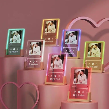 Personalized Spotify Acrylic Music Plaque Lamp with Custom Photo & Song Code – Romantic Anniversary, Birthday, and Valentine’s Gift