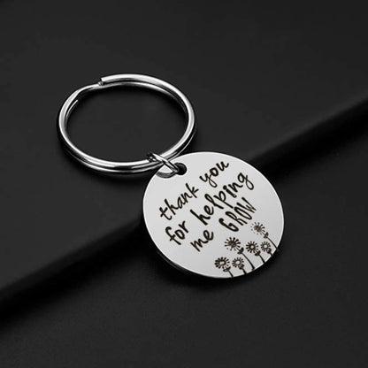 Thank You for Helping Me Grow Metal Keyring – Inspirational Gift