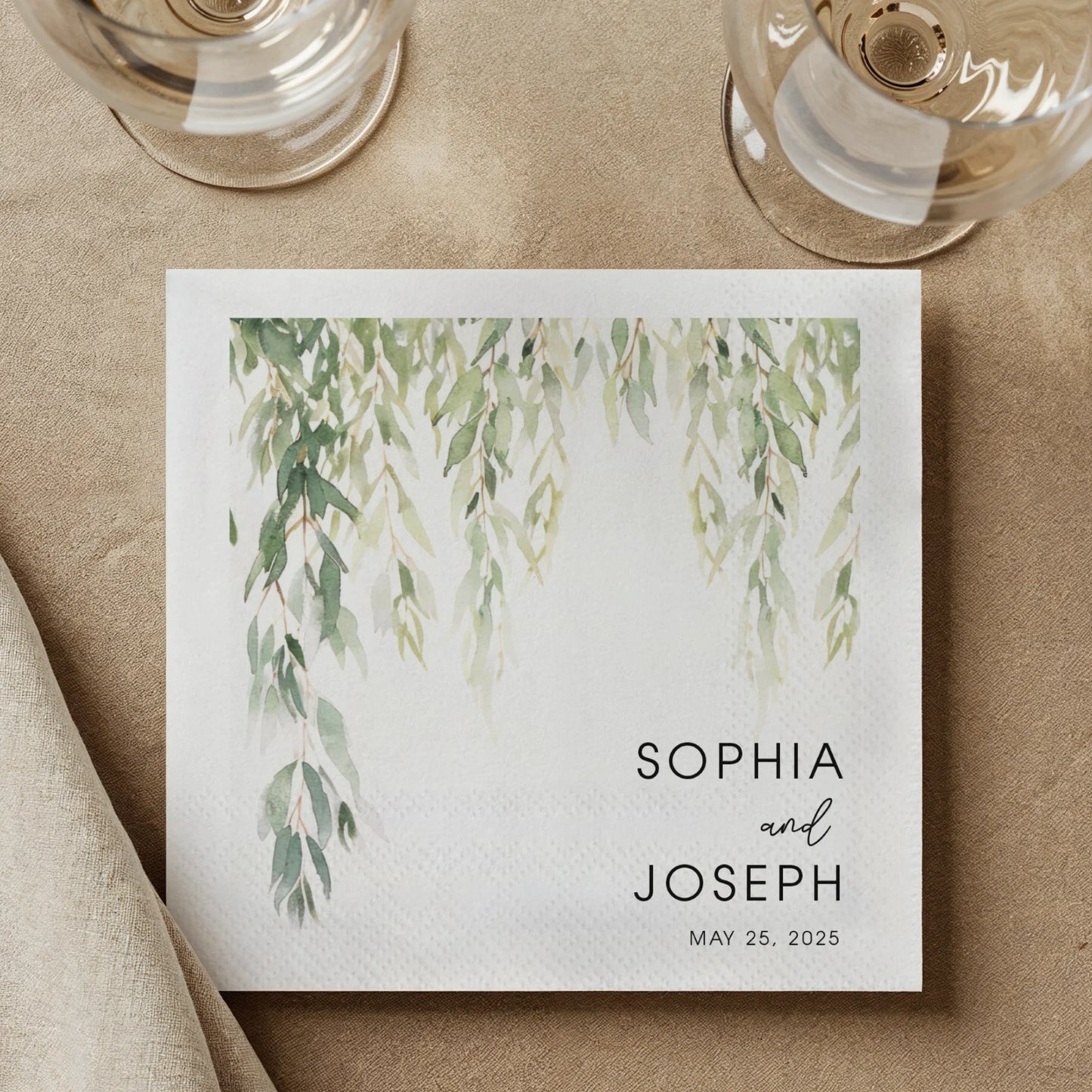 Personalized Wedding Paper Napkins | Custom Monogram Cocktail & Party Napkins