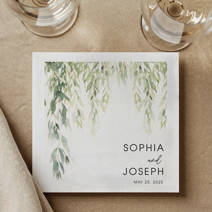 Personalized Wedding Paper Napkins | Custom Monogram Cocktail & Party Napkins