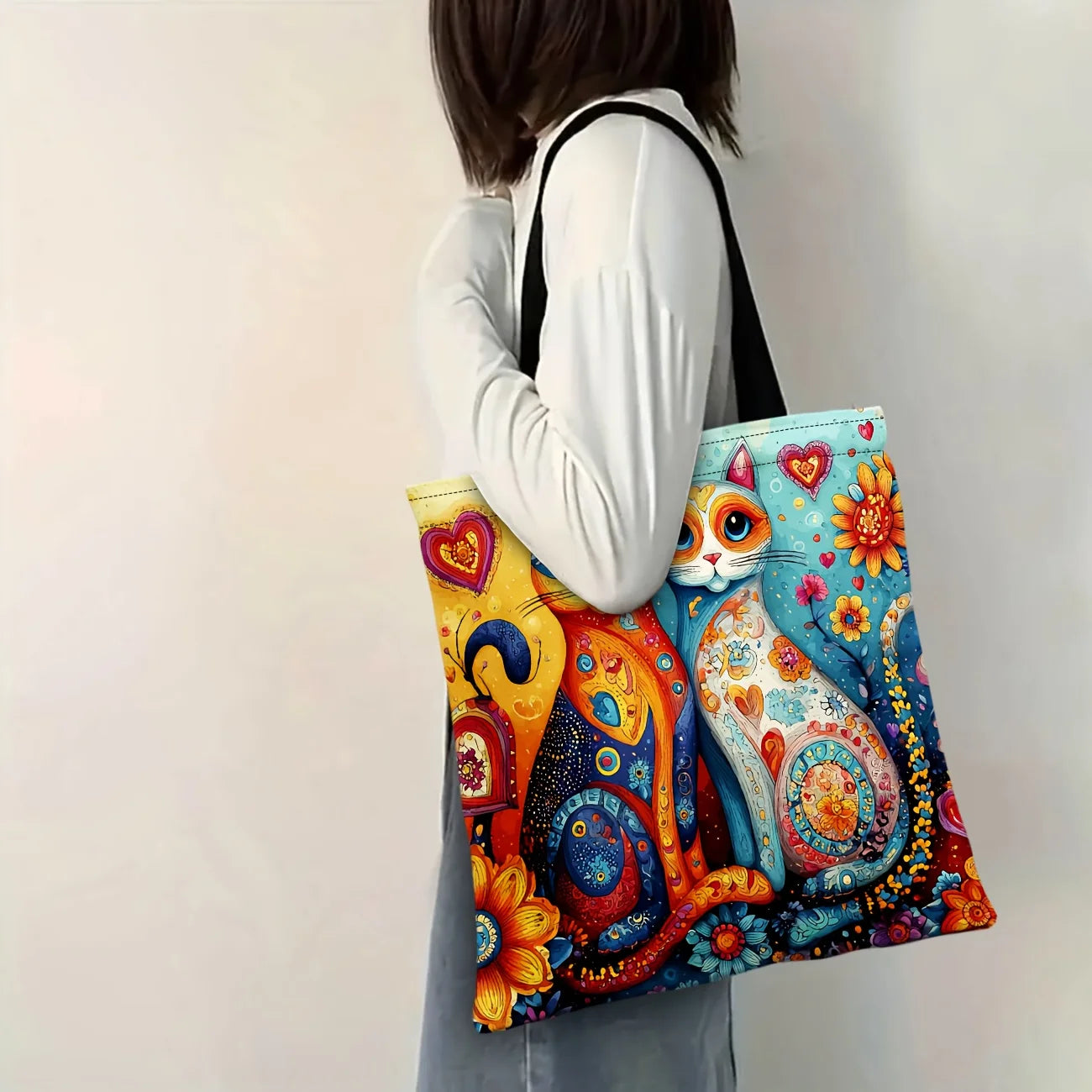 Multicolour Cat Large Capacity Tote Bag