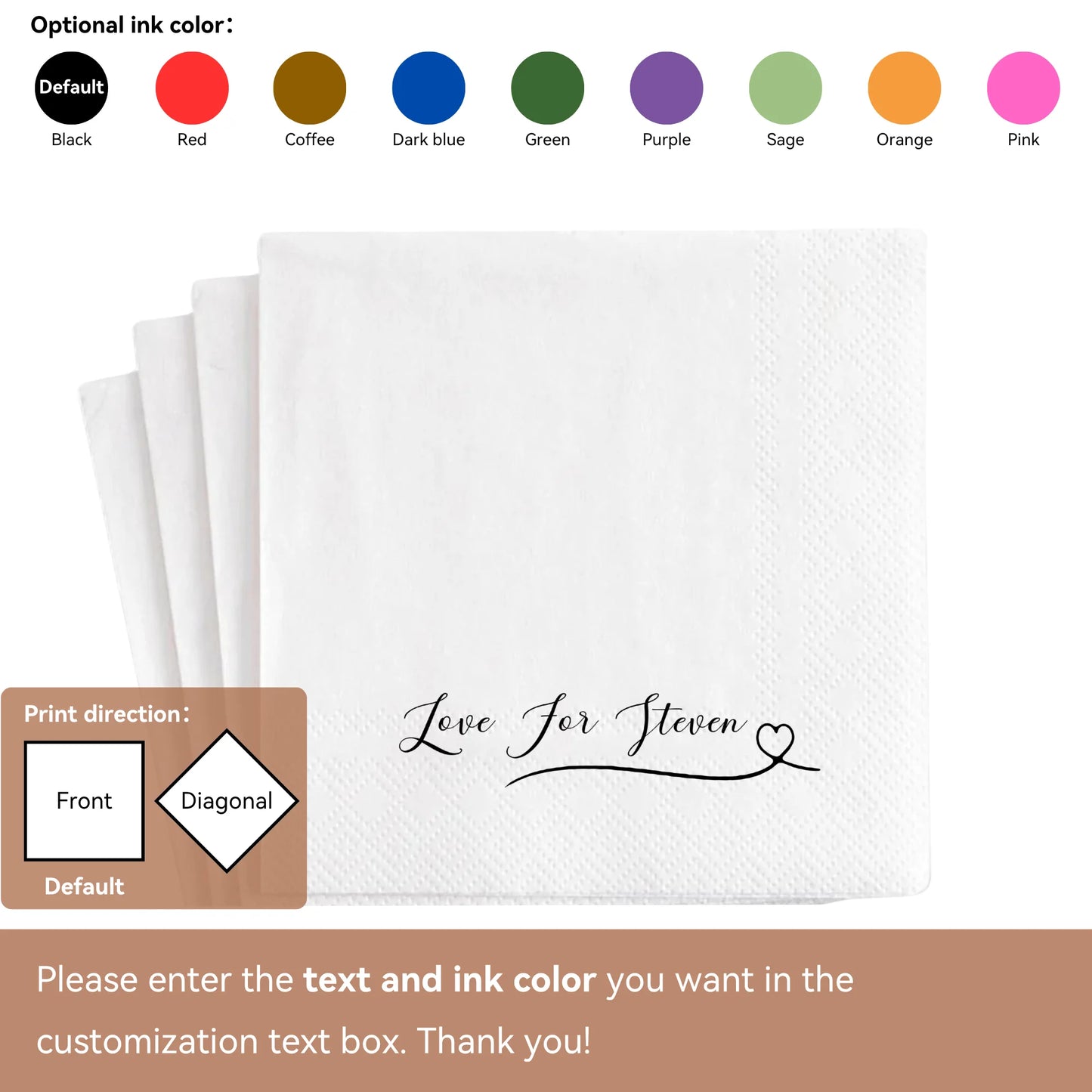 Personalized Wedding Paper Napkins | Custom Monogram Cocktail & Party Napkins