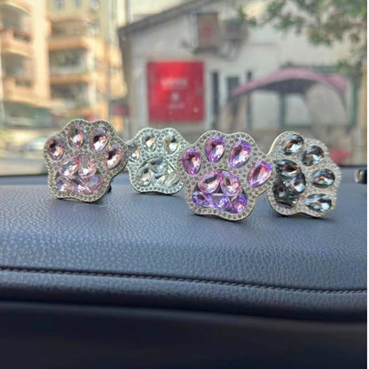 Diamond Cat Paw Car Air Freshener Clip | Stylish Pet Lover Car Accessory