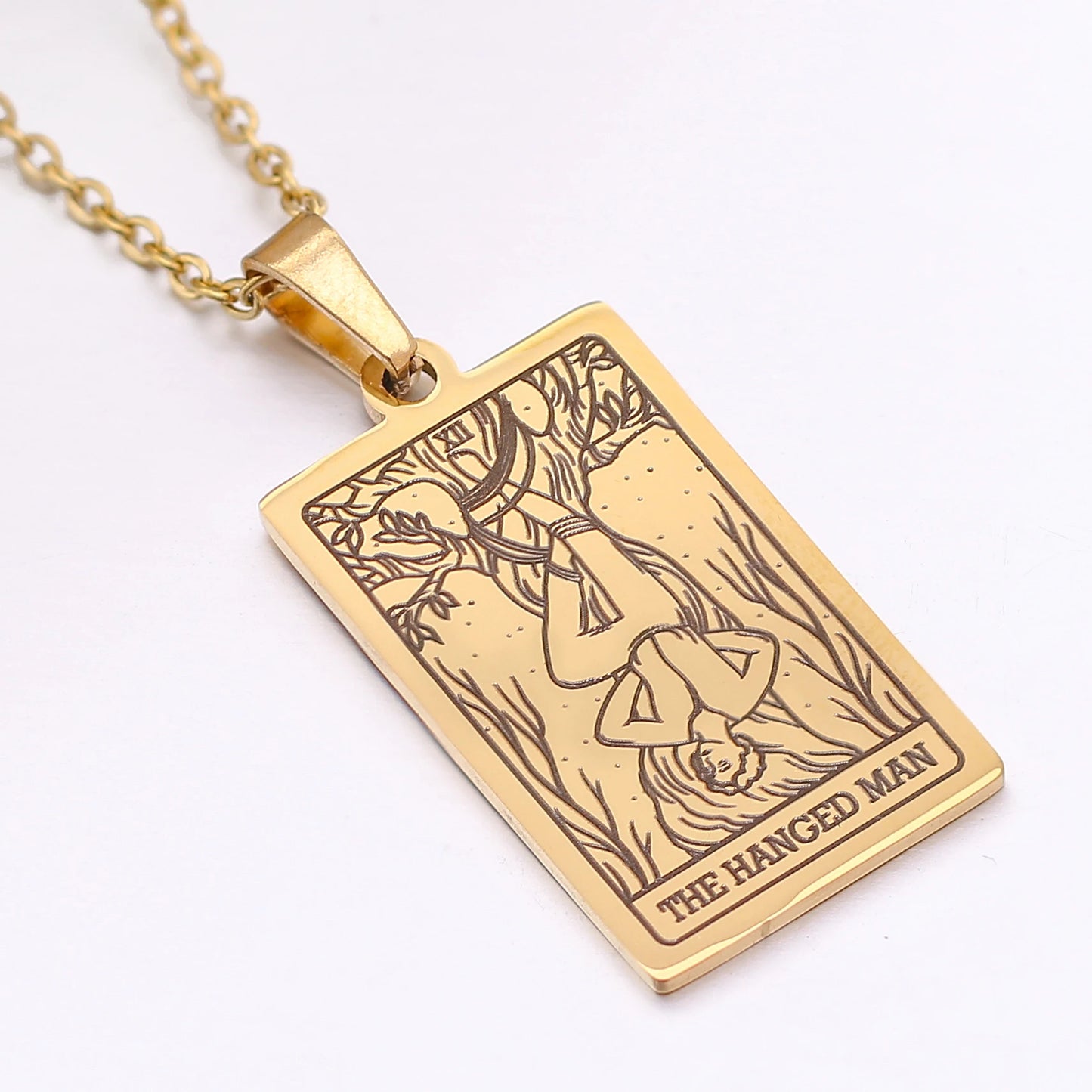 Tarot Card Necklace Stainless Steel