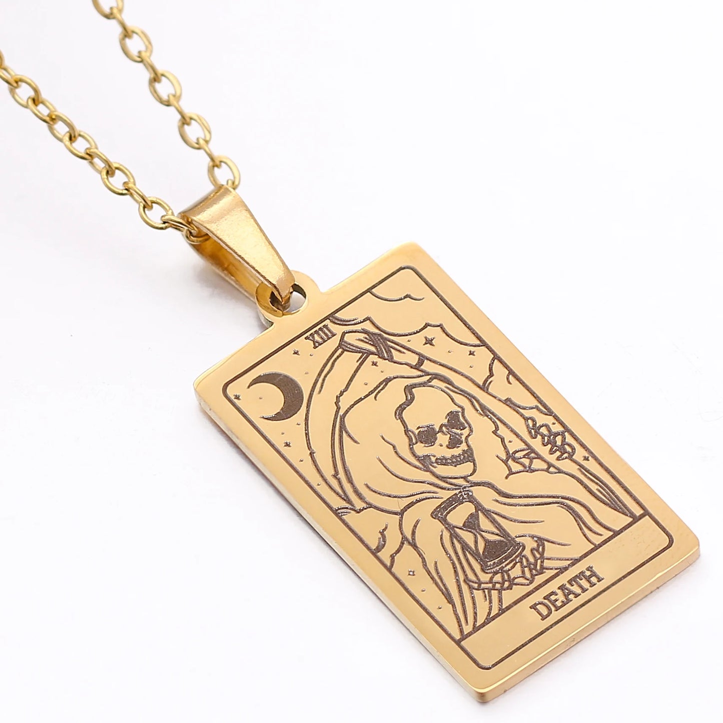 Tarot Card Necklace Stainless Steel