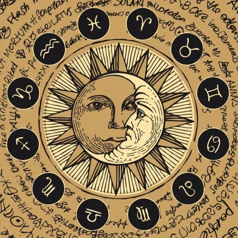 Geometric Metatron’s Cube Tarot Tablecloth