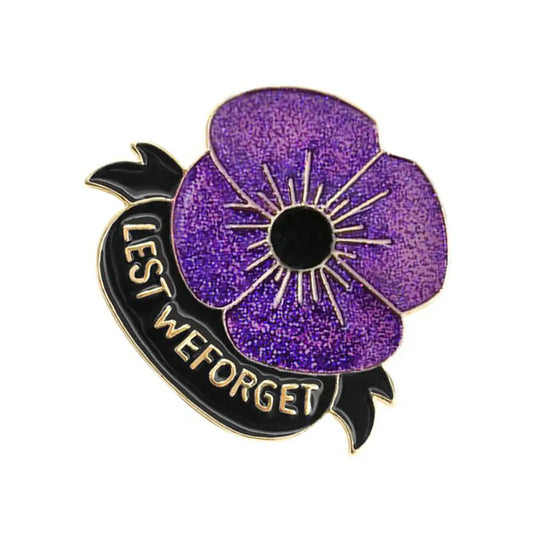Purple Poppy Honouring Brooch