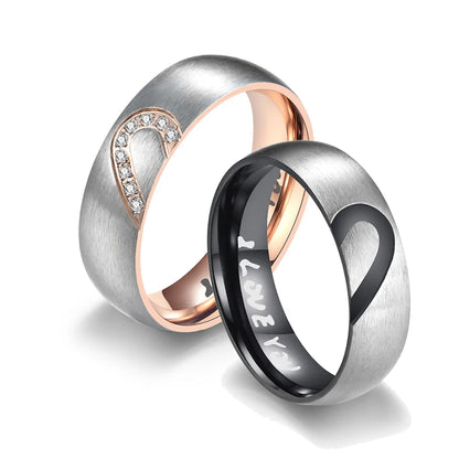 Heart Stainless Steel Couple Rings