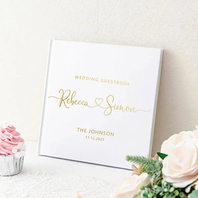 Personalized Wedding Guest Book | Custom Couple Names, City & Date Keepsake