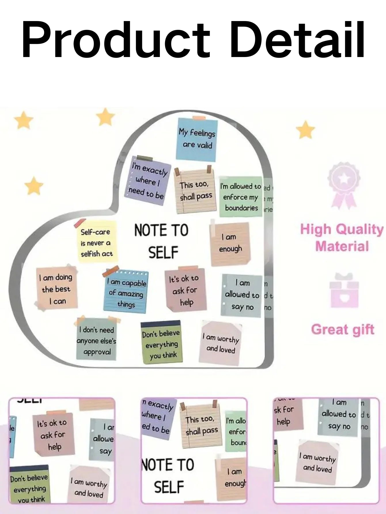 Acrylic Heart Sign 4x4 Modern Mindfulness Decor for Home Therapy and Office