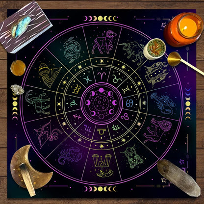 1pc Tarots 12 Constellations Divination Tablecloth