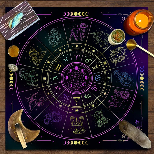1pc Tarots 12 Constellations Divination Tablecloth
